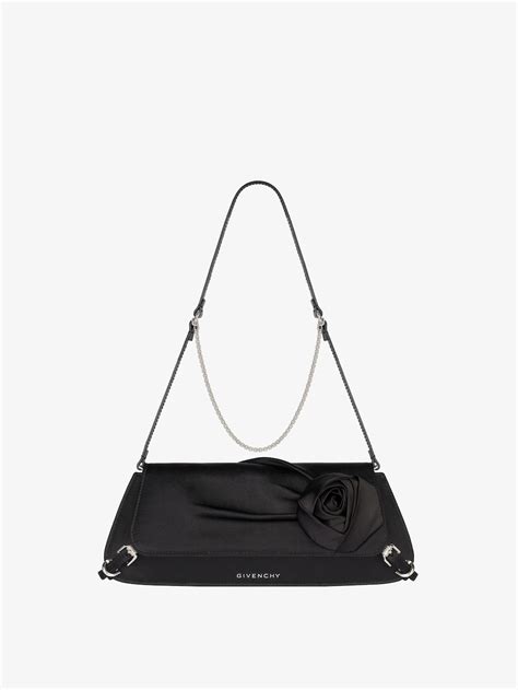 givenchy 230|Voyou Clutch bag in draped satin with floral ornament in .